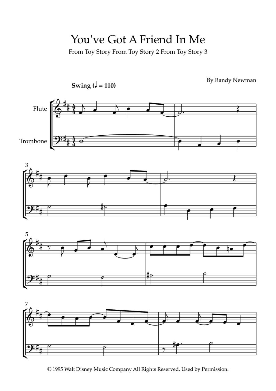 You've Got A Friend In Me Flute scores gallery preview page 1