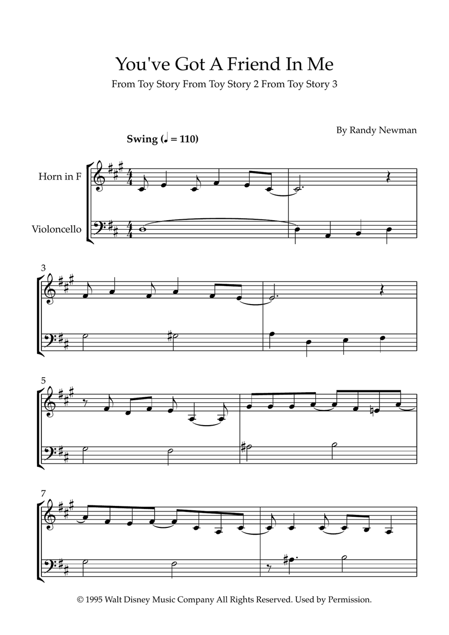 You've Got A Friend In Me Horn scores gallery preview page 1