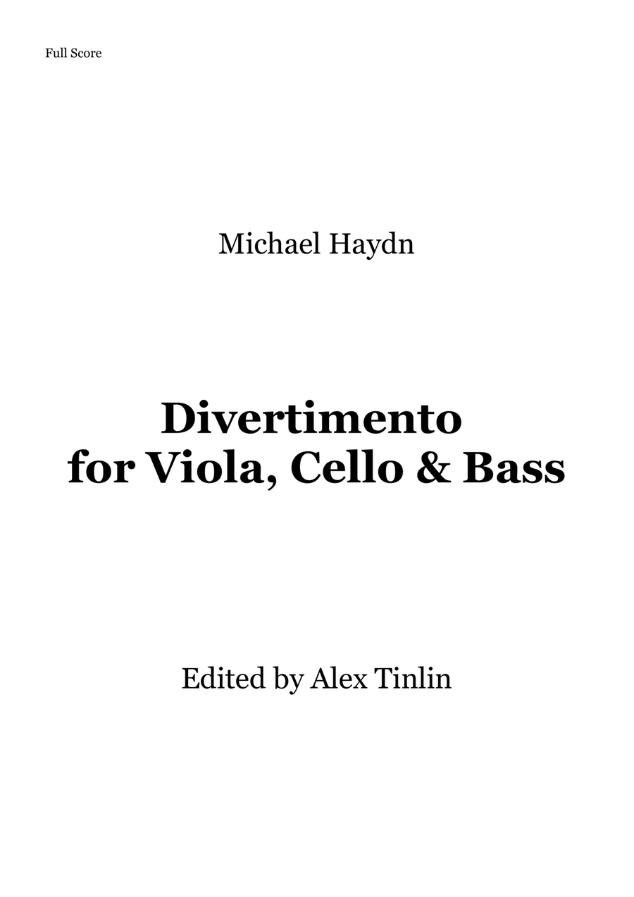 Divertimento in Eb for Viola, Cello & Bass String Trio scores gallery preview page 1