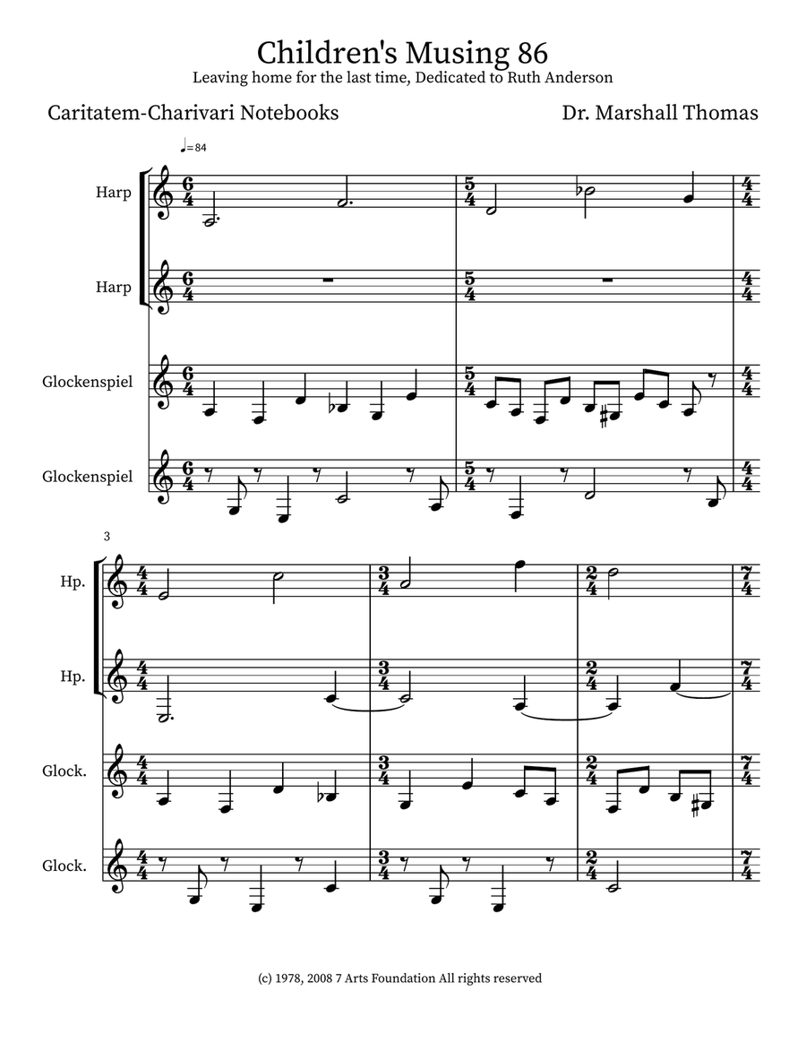 Children's Musing 86 Children's Musing 86 Small Ensemble scores gallery preview page 1