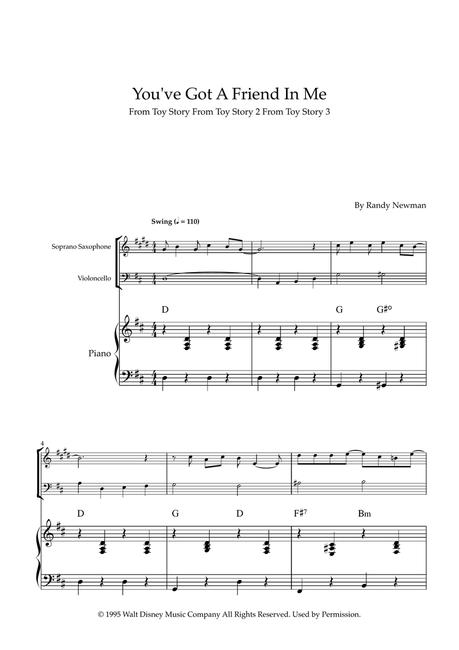 You've Got A Friend In Me Soprano Saxophone scores gallery preview page 1
