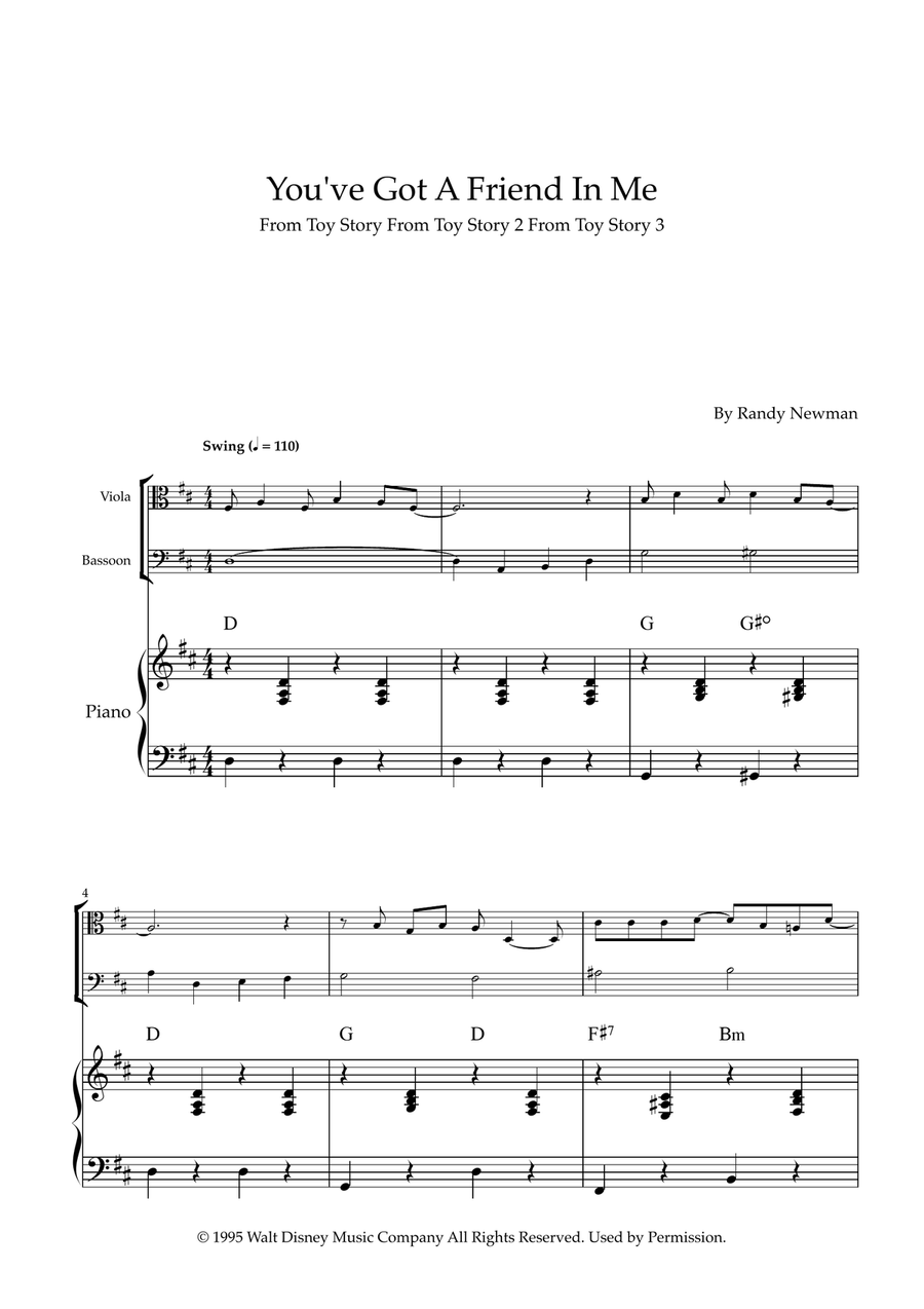 You've Got A Friend In Me Bassoon scores gallery preview page 1