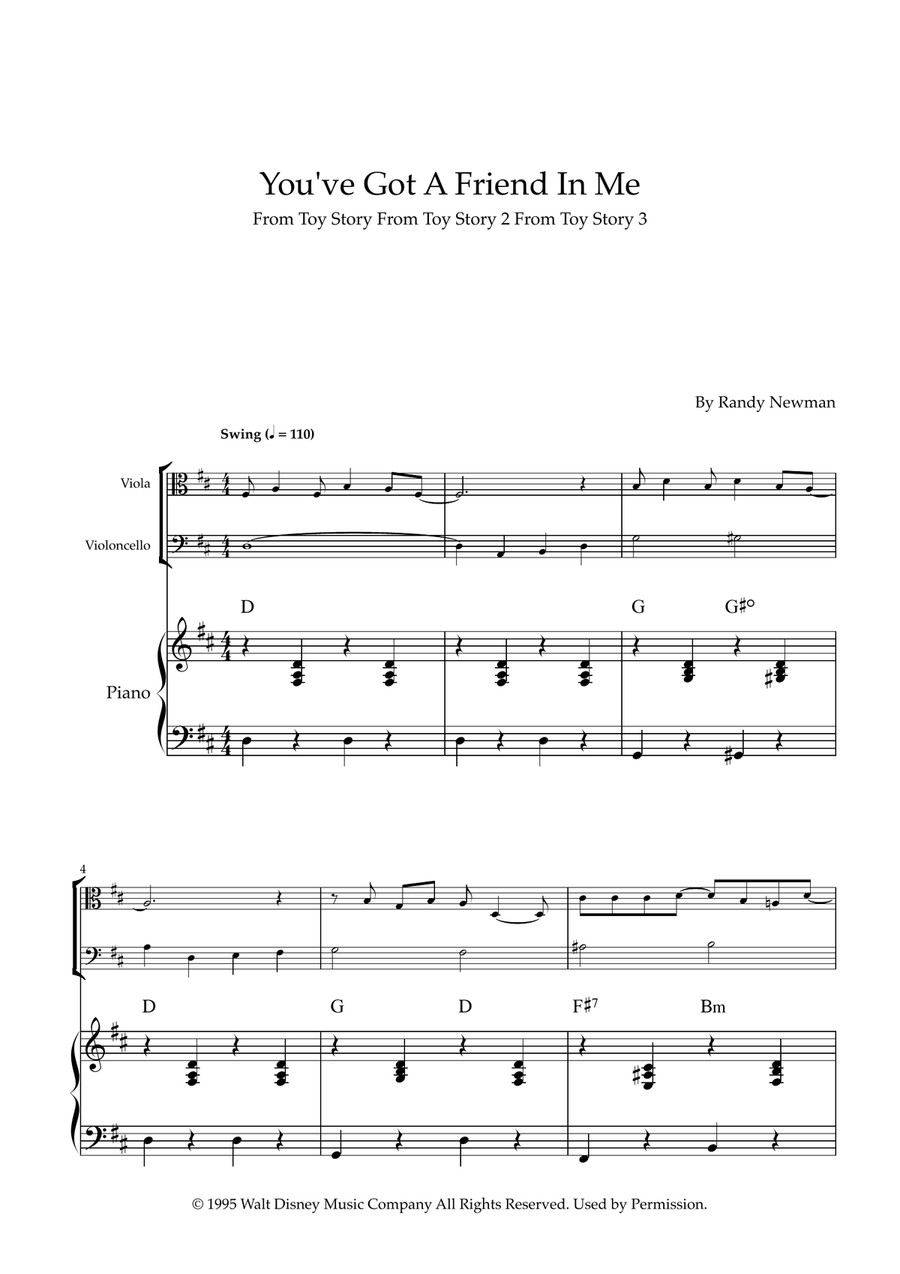 You've Got A Friend In Me String Duet scores gallery preview page 1