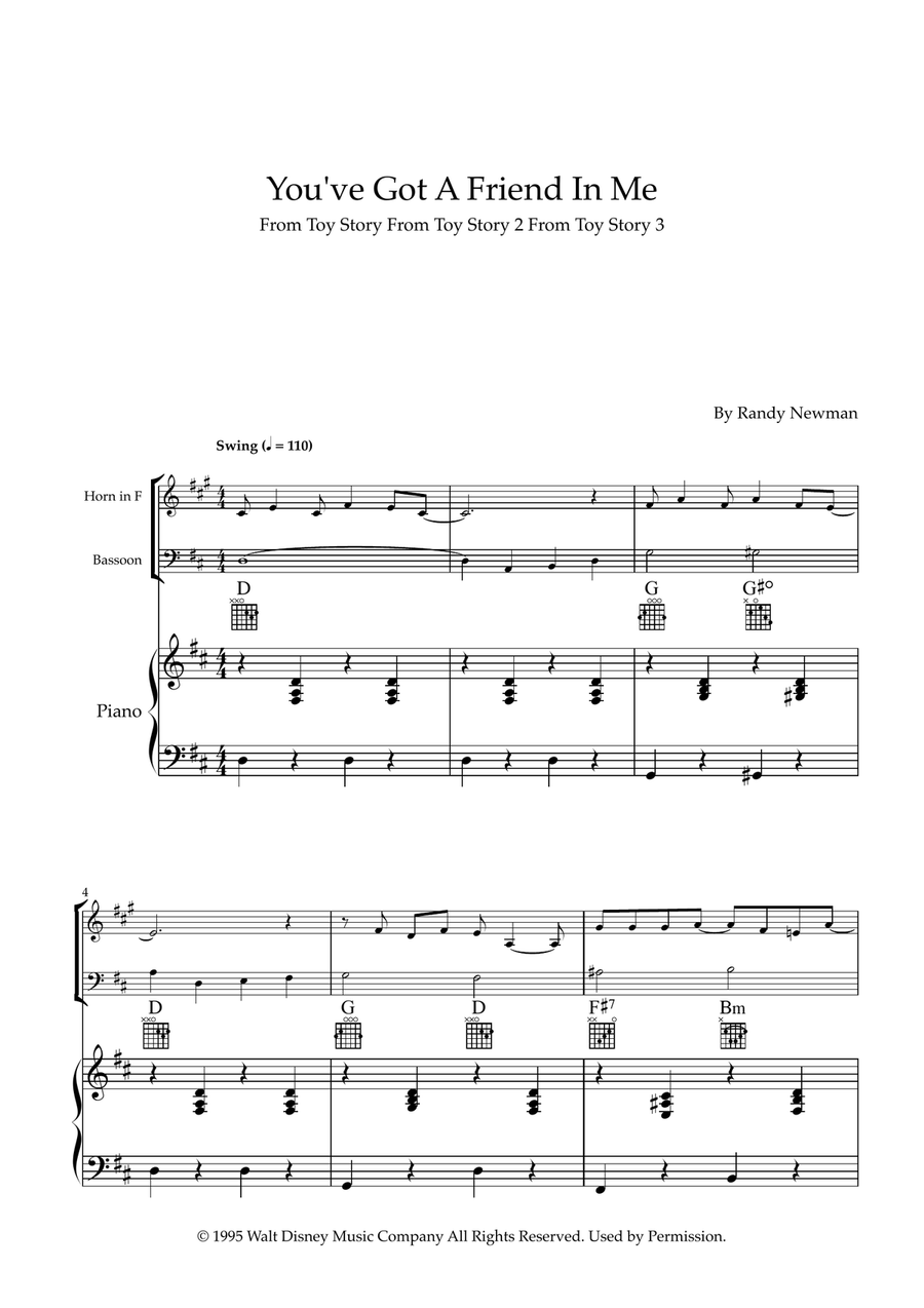 You've Got A Friend In Me Woodwind Duet scores gallery preview page 1