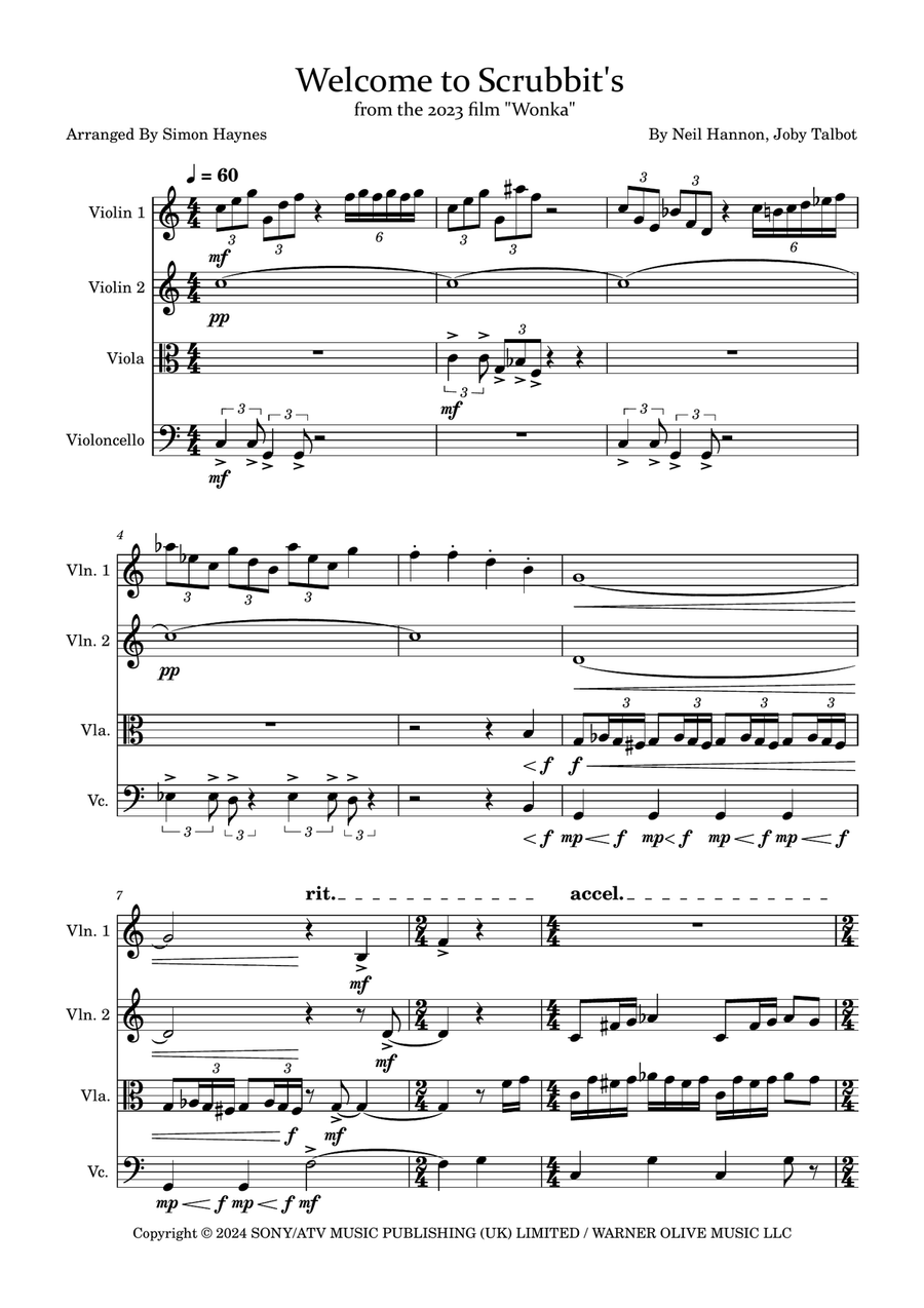 Welcome To Scrubbit's Welcome To Scrubbit's String Quartet scores gallery preview page 1
