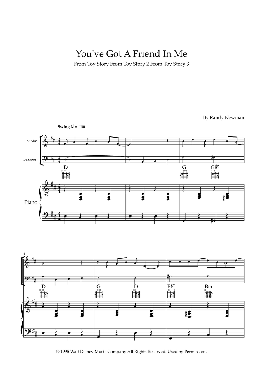 You've Got A Friend In Me Bassoon scores gallery preview page 1