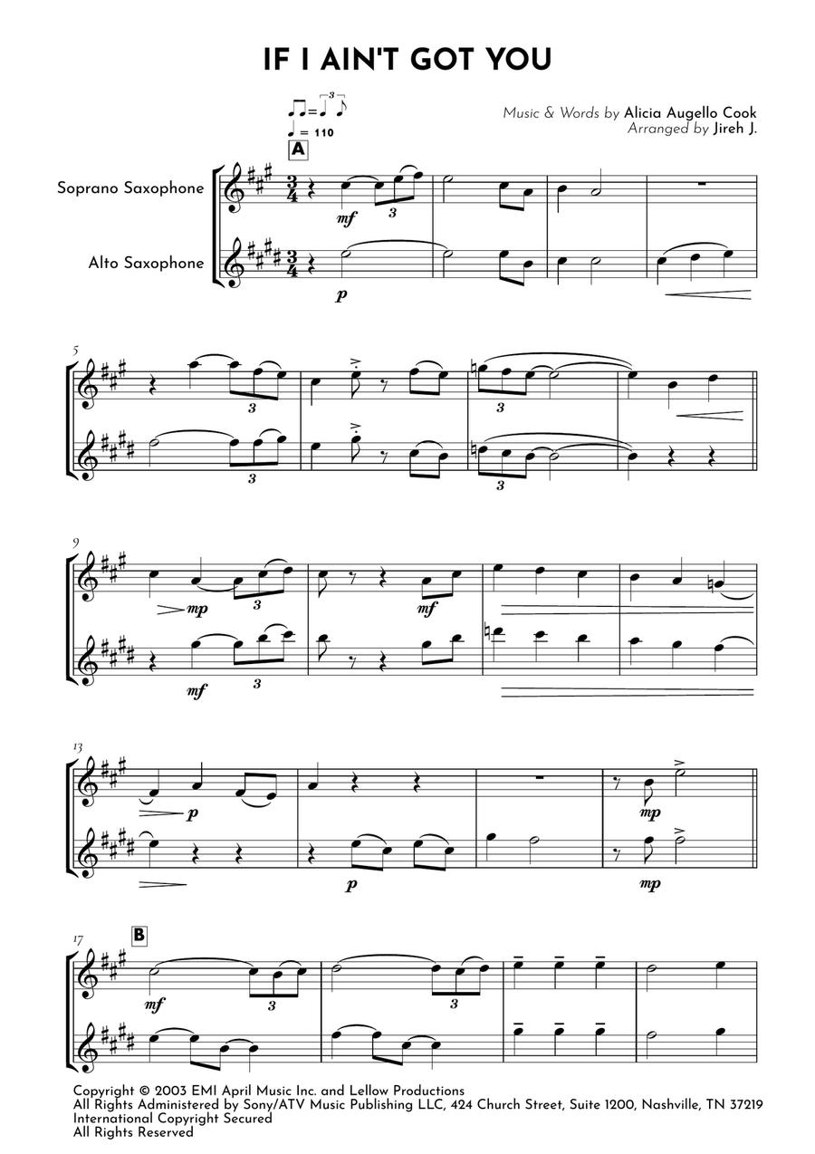 If I Ain't Got You If I Ain't Got You Soprano Saxophone scores gallery preview page 2