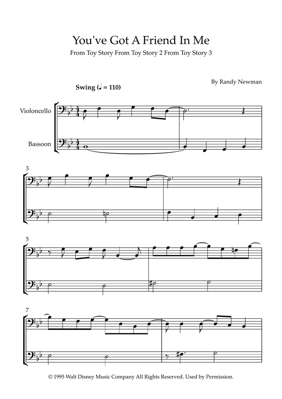 You've Got A Friend In Me Bassoon scores gallery preview page 1