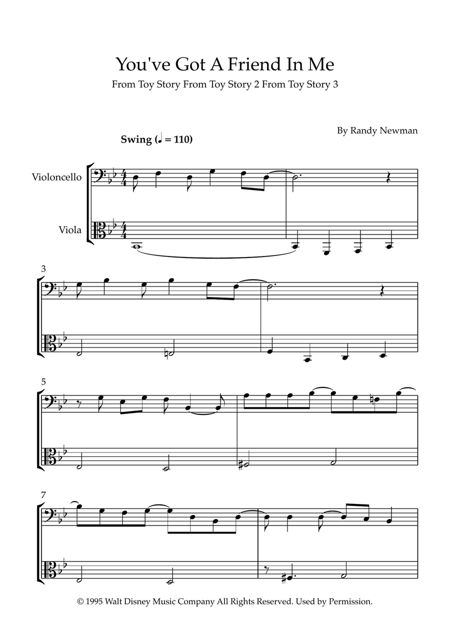 You've Got A Friend In Me String Duet scores gallery preview page 1