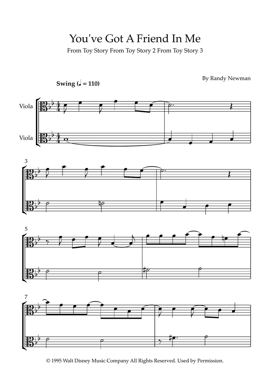 You've Got A Friend In Me String Duet scores gallery preview page 1