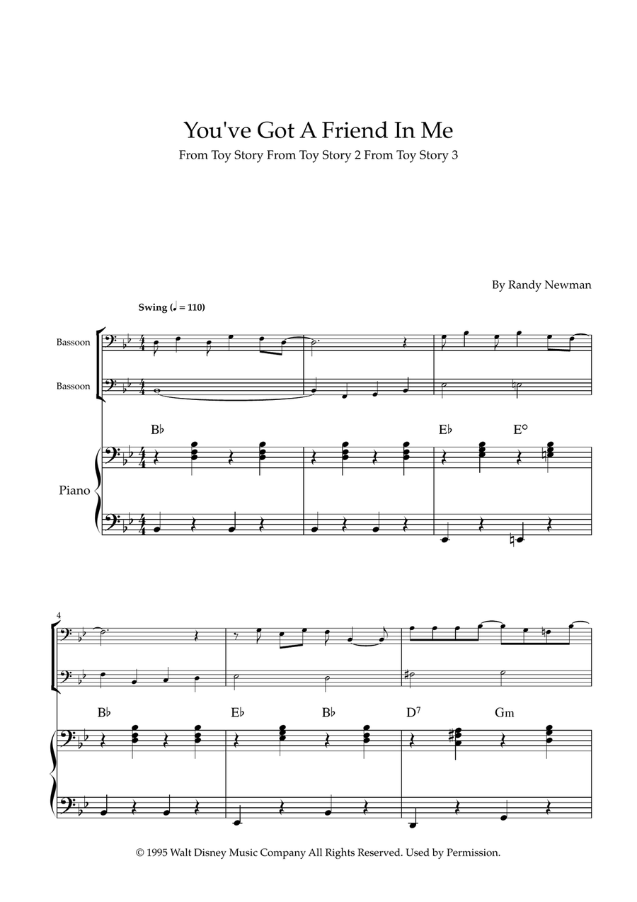 You've Got A Friend In Me Woodwind Duet scores gallery preview page 1
