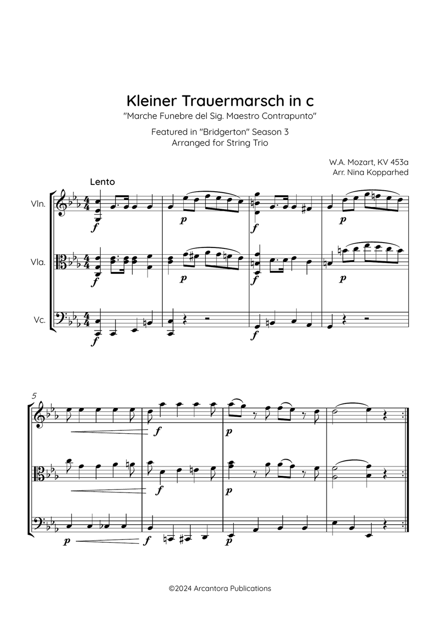 Kleiner Trauermarsch in c KV453a; 