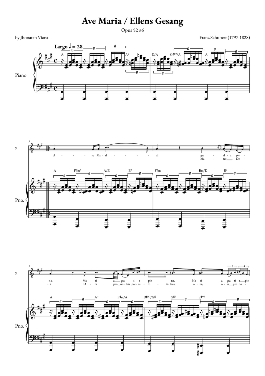 Ave Maria - Ellens Gesand Soprano Voice scores gallery preview page 1