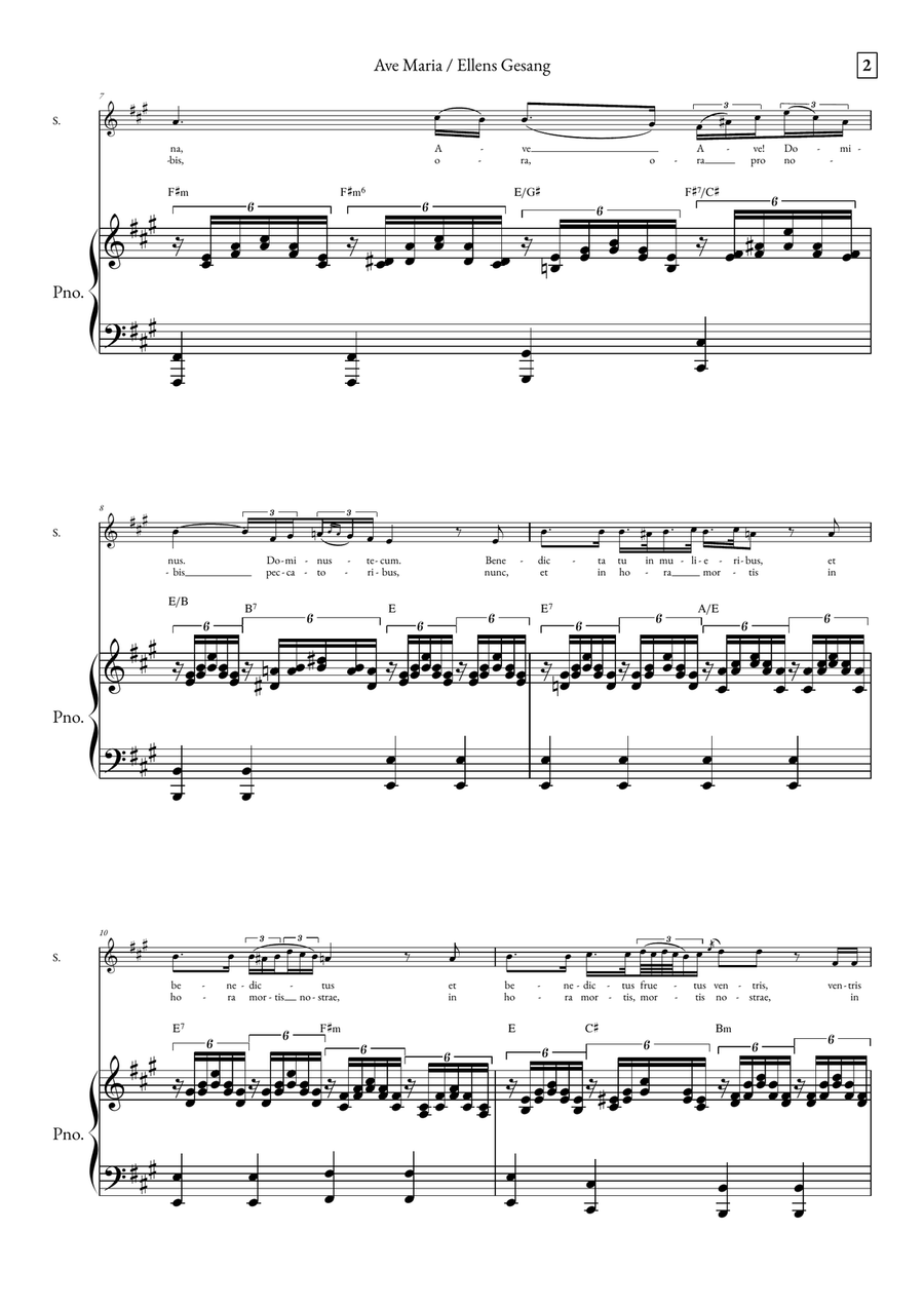 Ave Maria - Ellens Gesand Soprano Voice scores gallery preview page 2