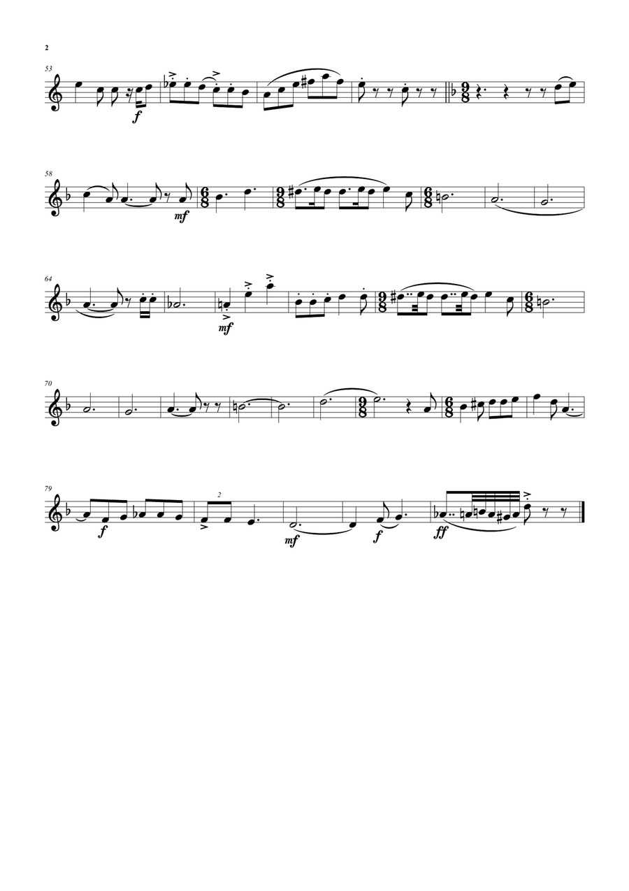 Wine and Water (Old Noah he had an Ostrich Farm) for trumpet, trombone and tuba Brass Trio scores gallery preview page 5