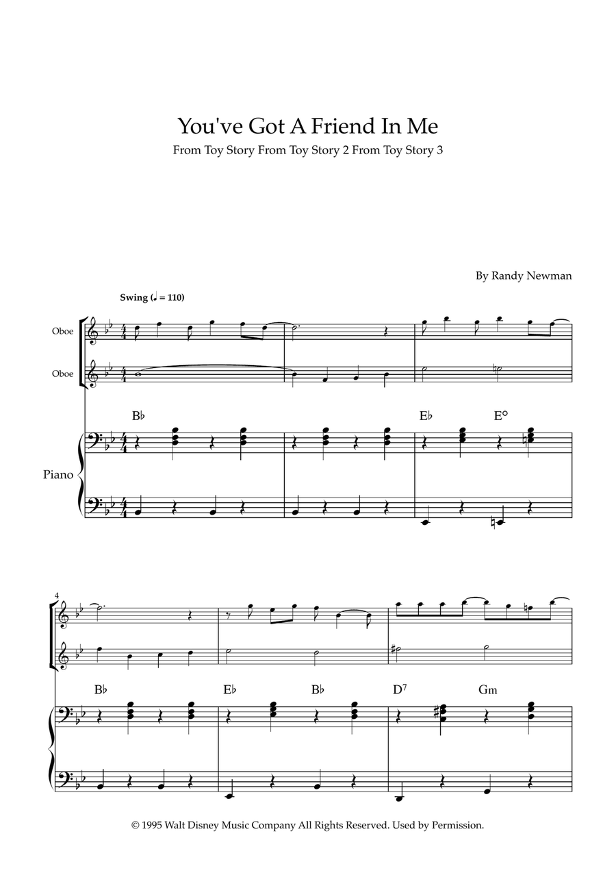 You've Got A Friend In Me Woodwind Duet scores gallery preview page 1