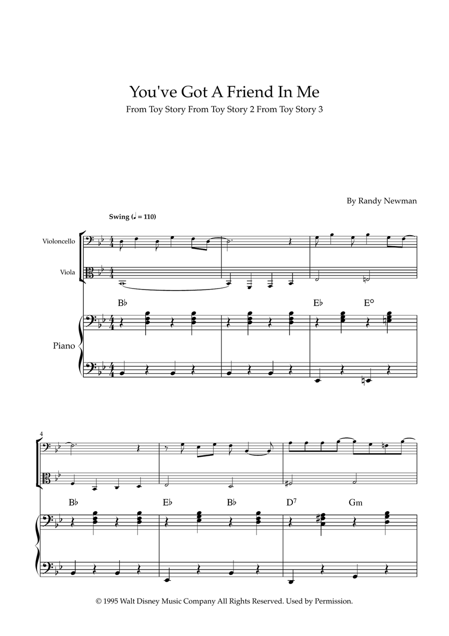 You've Got A Friend In Me String Duet scores gallery preview page 1