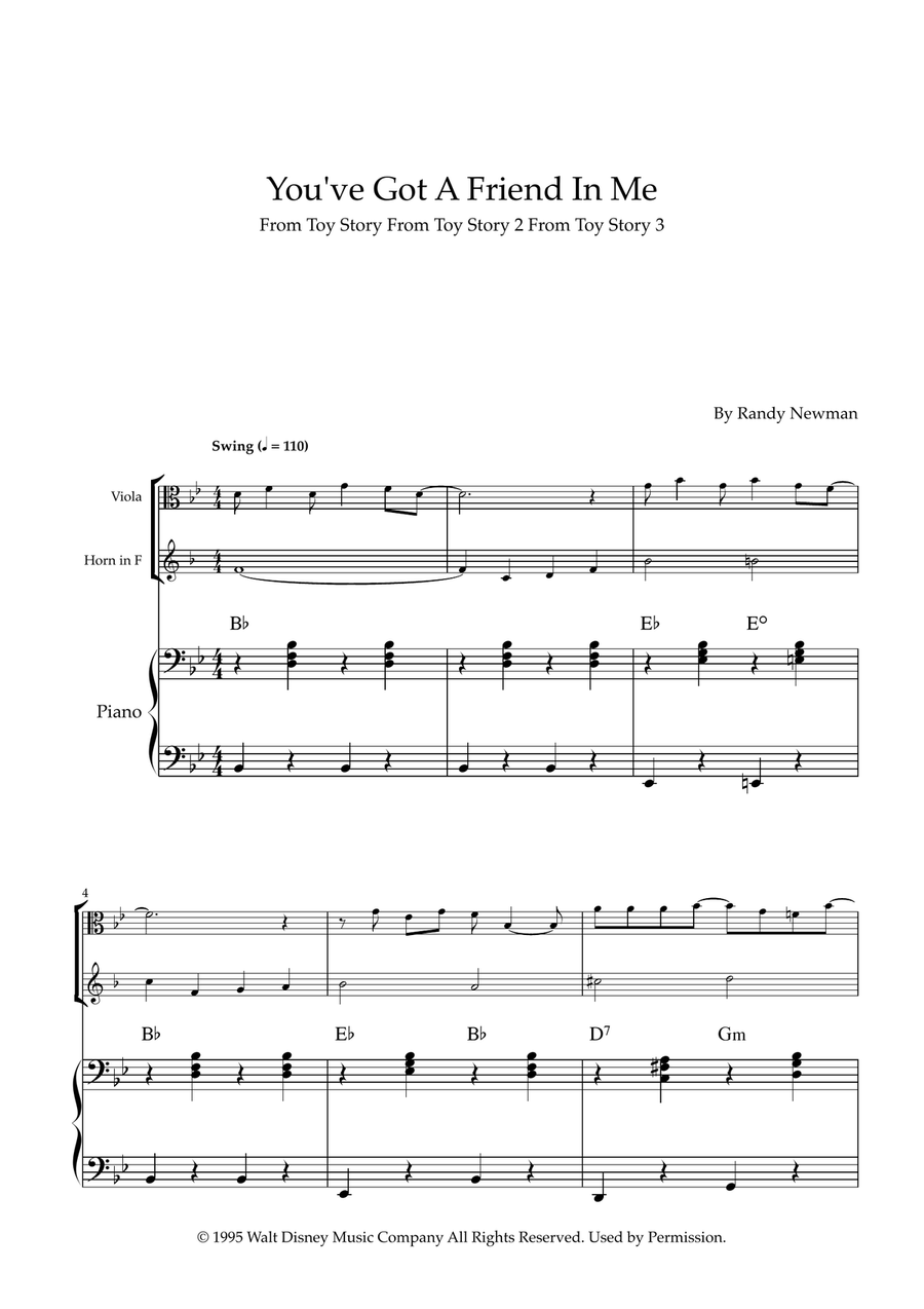 You've Got A Friend In Me Horn scores gallery preview page 1