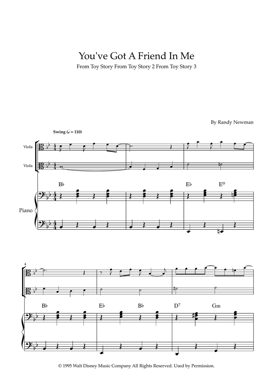 You've Got A Friend In Me String Duet scores gallery preview page 1