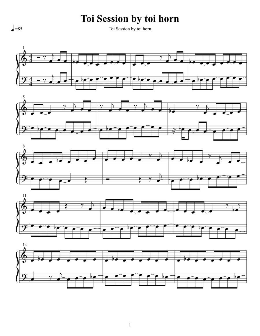 Toi Session Toi Session Piano Solo scores gallery preview page 1