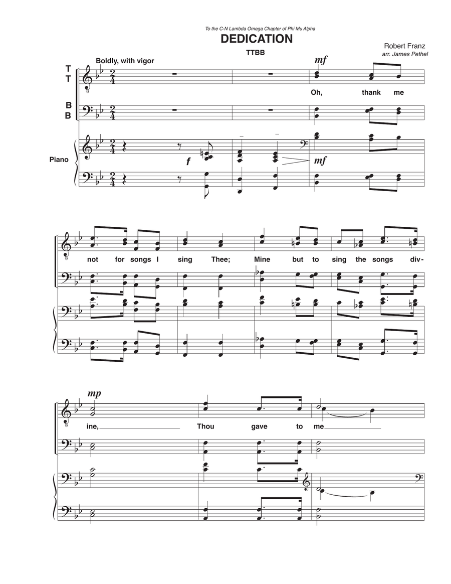 Dedication Dedication TTBB scores gallery preview page 1