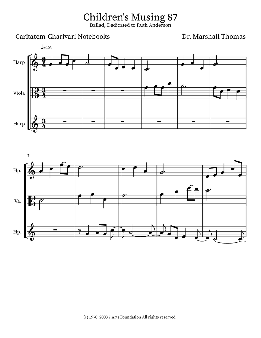 Children's Musing 87 Children's Musing 87 Small Ensemble scores gallery preview page 1