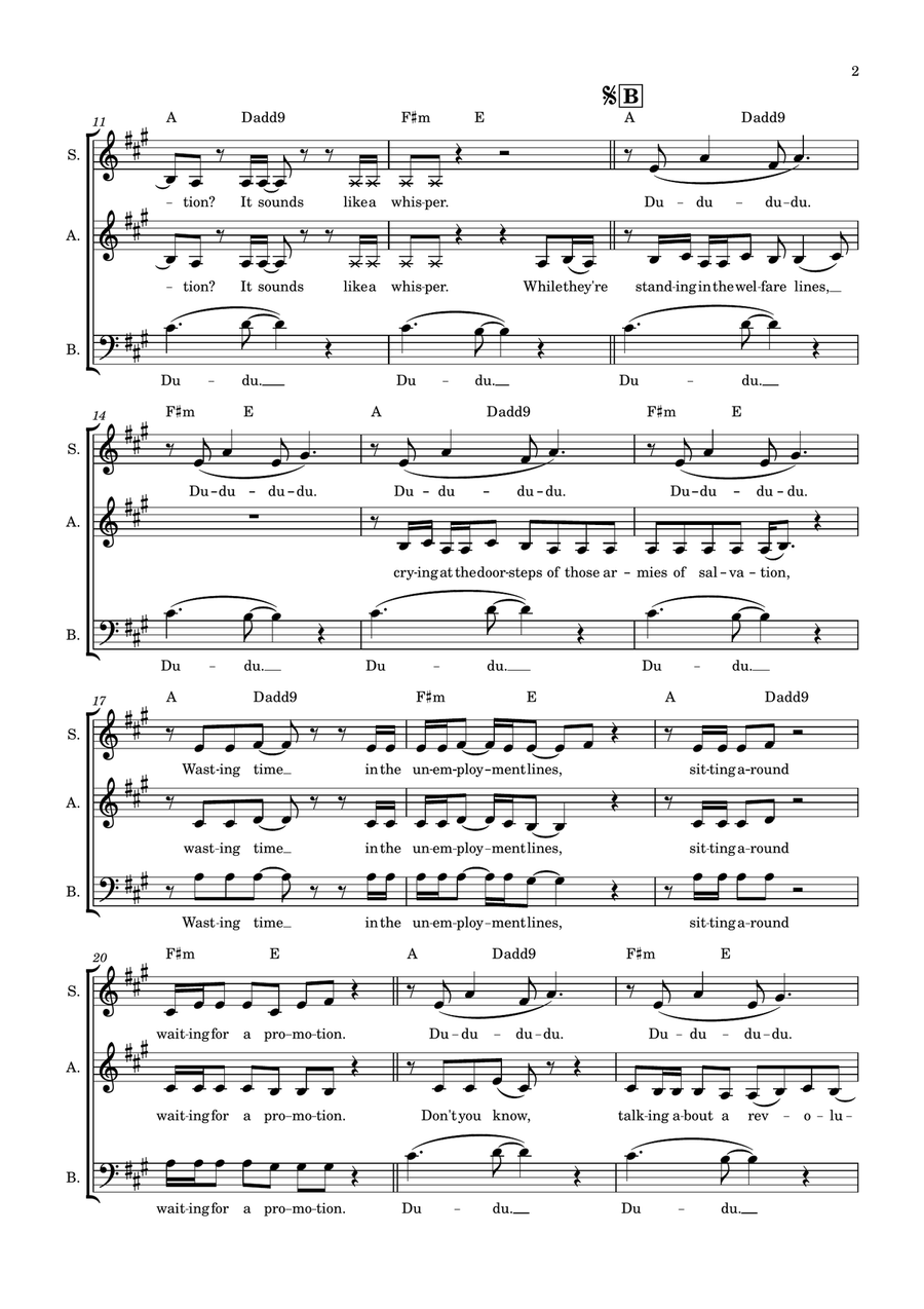Talkin' Bout A Revolution 3-Part scores gallery preview page 2