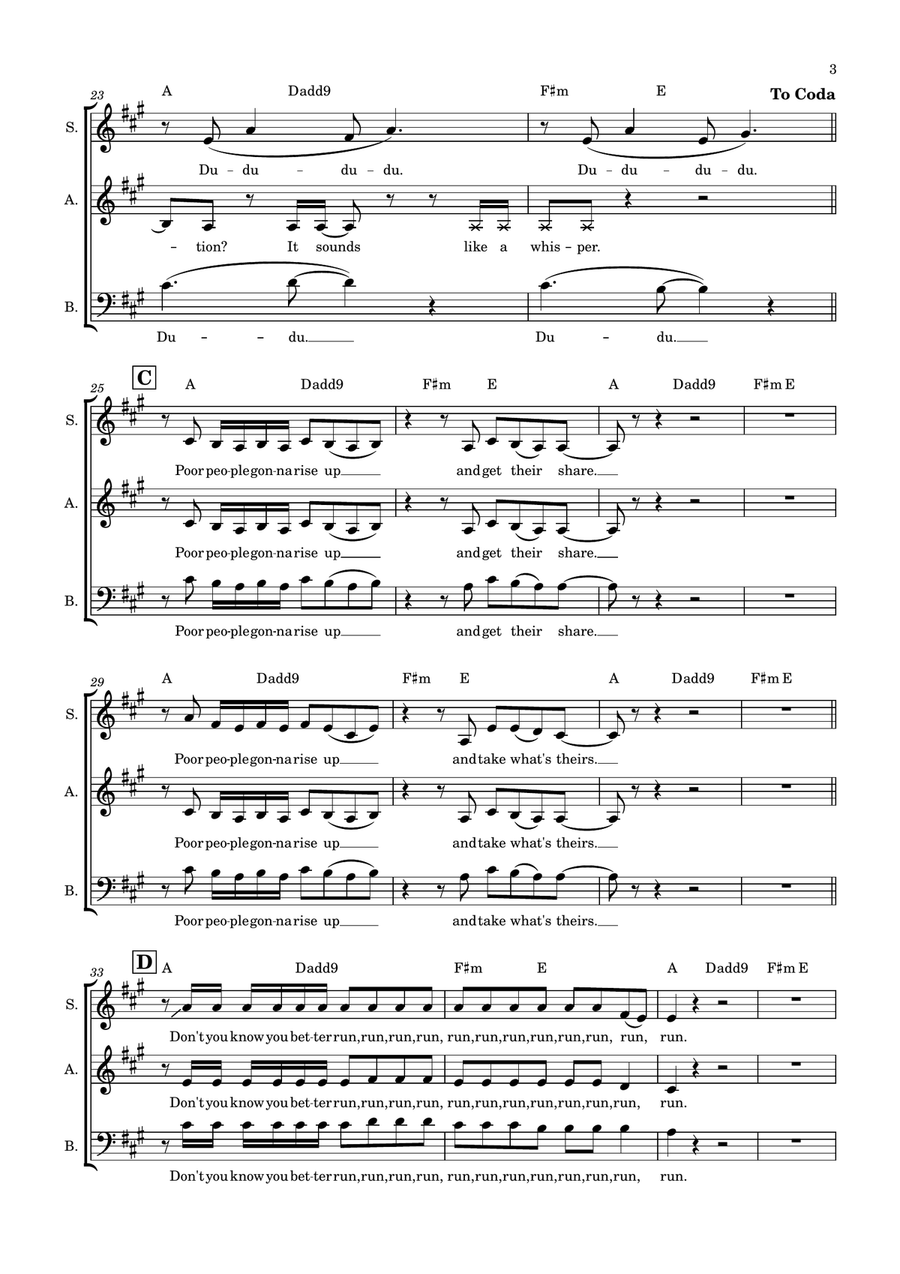 Talkin' Bout A Revolution 3-Part scores gallery preview page 3