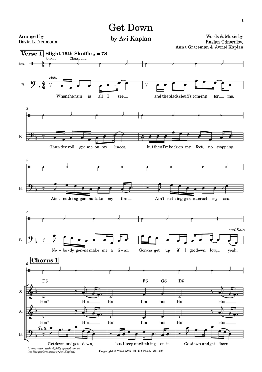 Get Down 3-Part scores gallery preview page 1