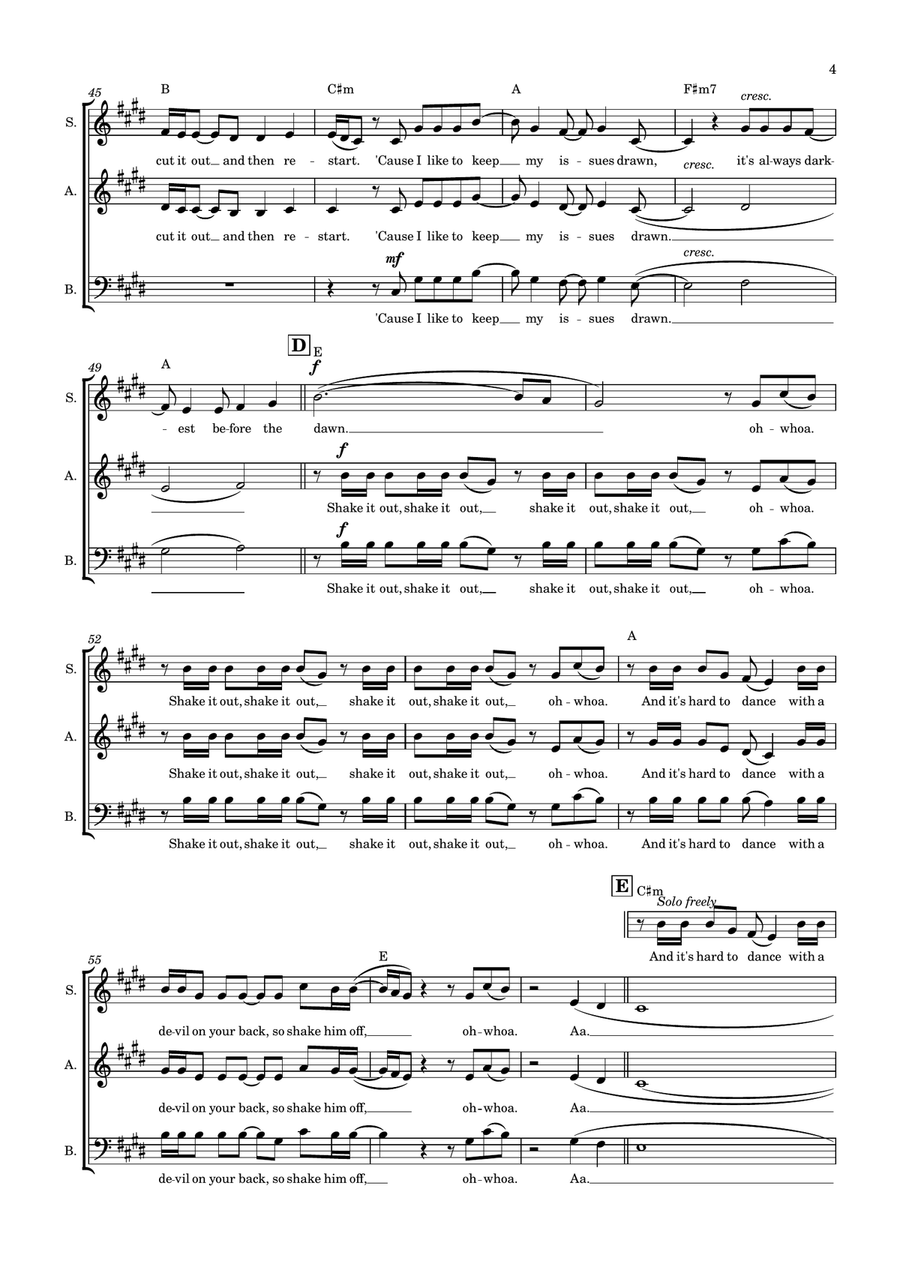 Shake It Out 3-Part scores gallery preview page 4