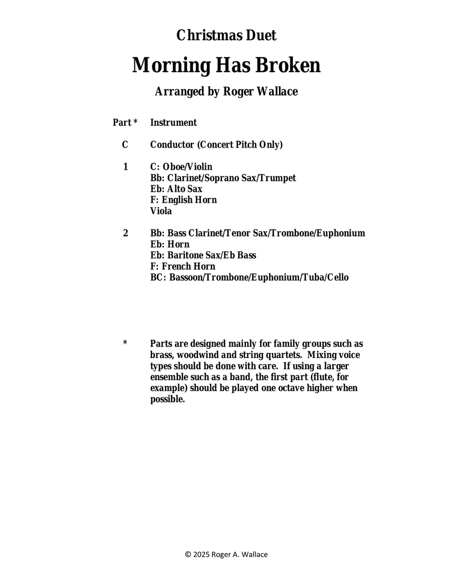 Morning Has Broken (Trumpet & Trombone Duet) Brass Duet scores gallery preview page 1