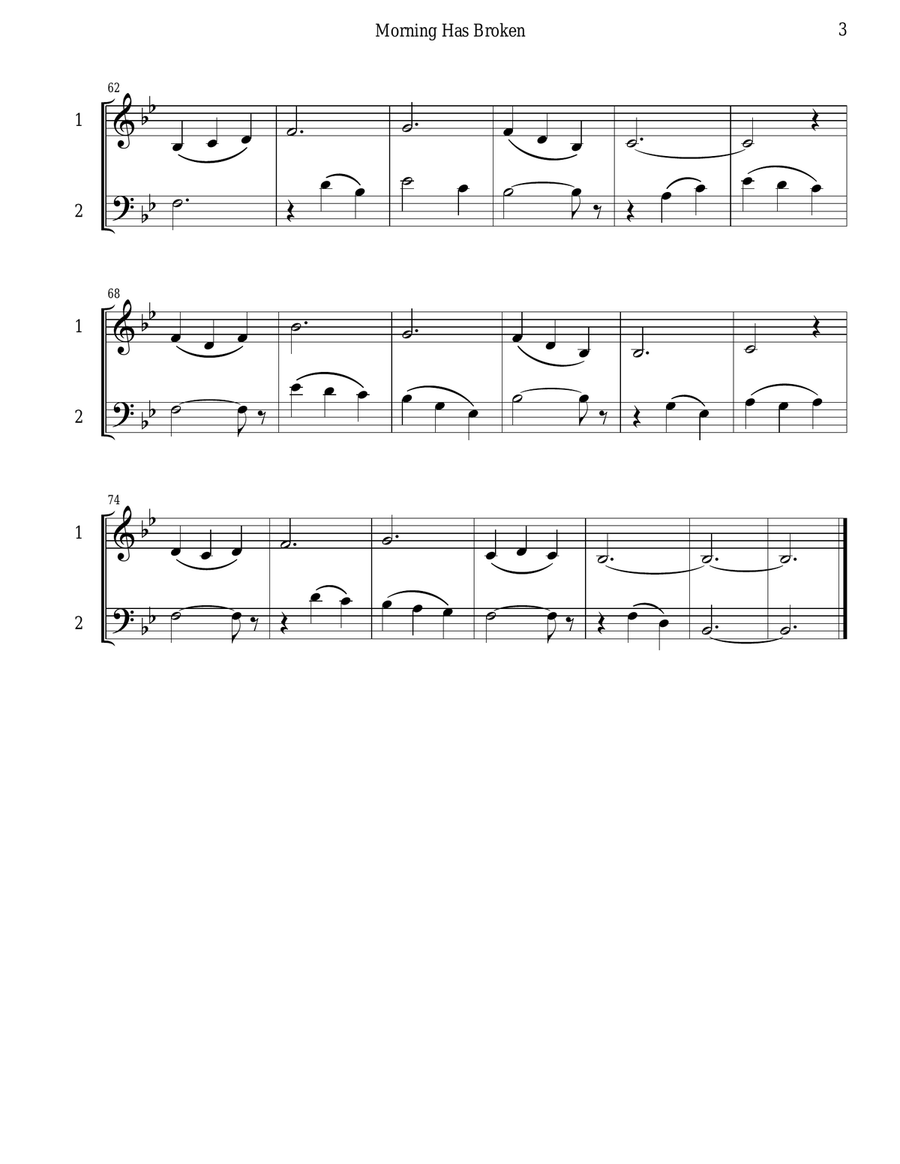 Morning Has Broken (Trumpet & Trombone Duet) Brass Duet scores gallery preview page 4