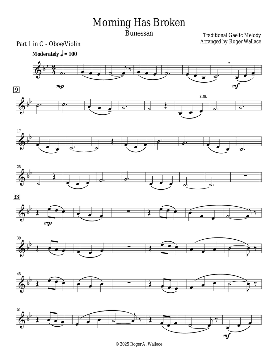 Morning Has Broken (Trumpet & Trombone Duet) Brass Duet scores gallery preview page 5