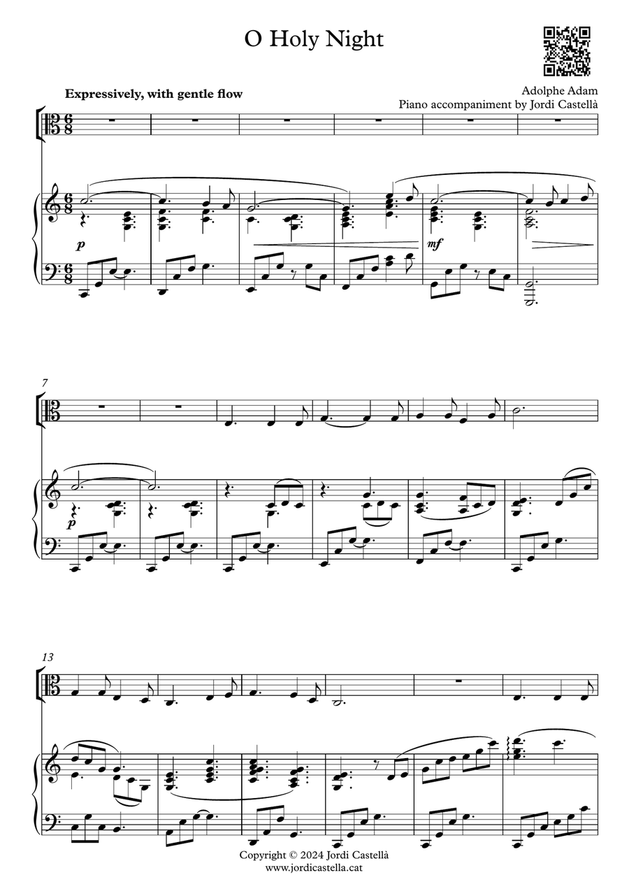 O Holy Night Viola scores gallery preview page 1