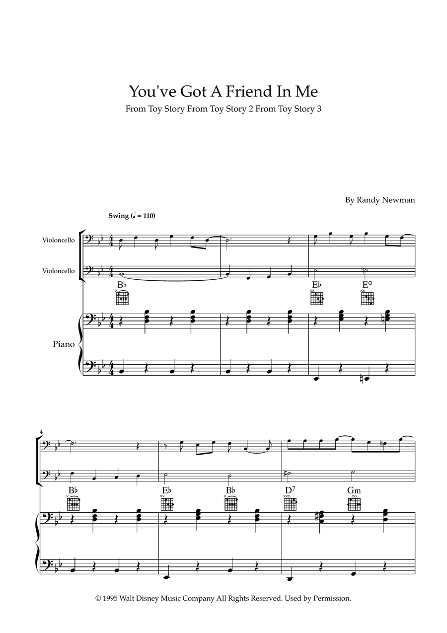 You've Got A Friend In Me String Duet scores gallery preview page 1