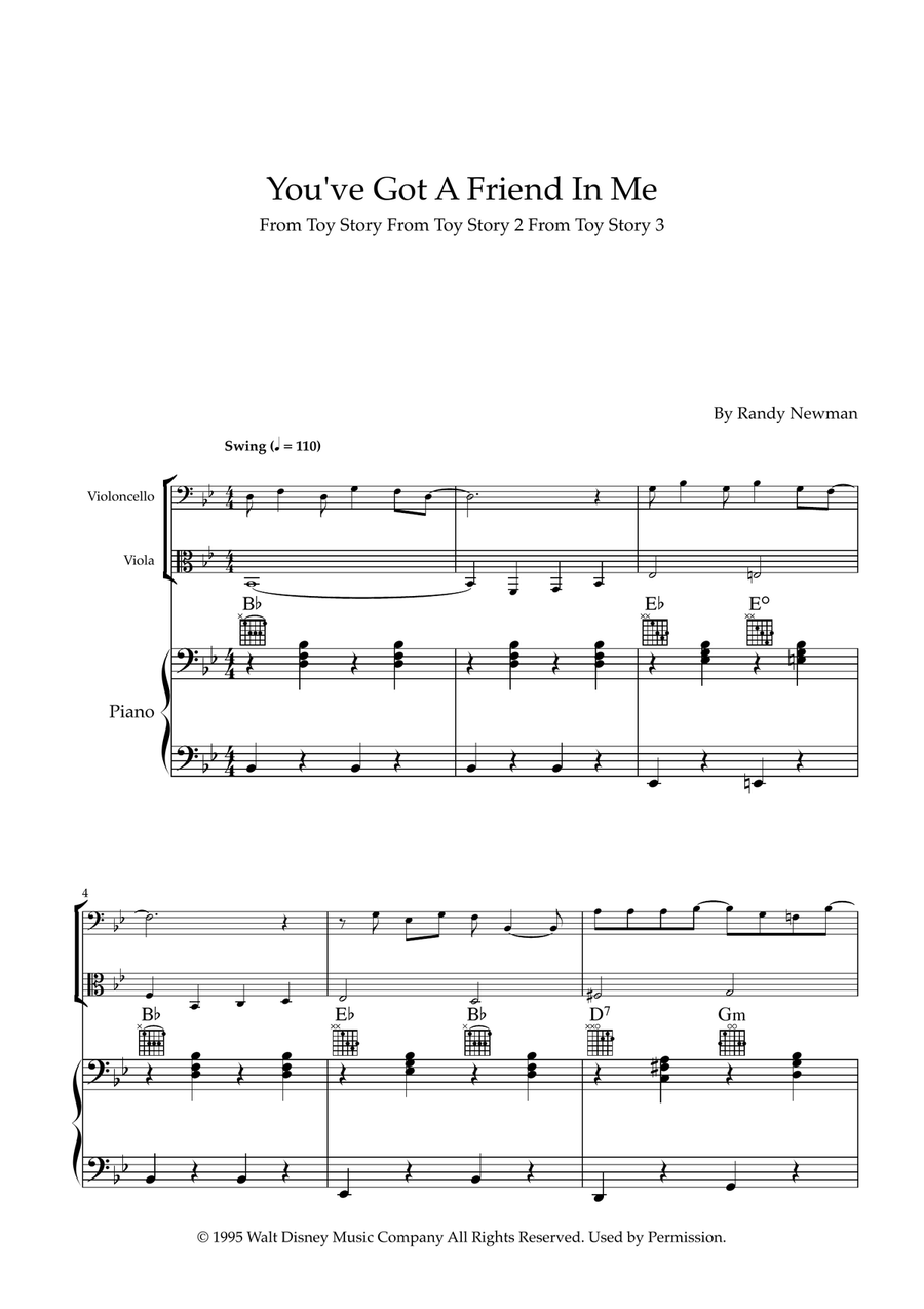You've Got A Friend In Me String Duet scores gallery preview page 1