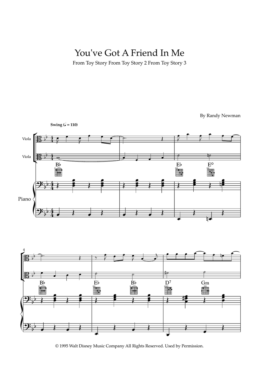 You've Got A Friend In Me String Duet scores gallery preview page 1