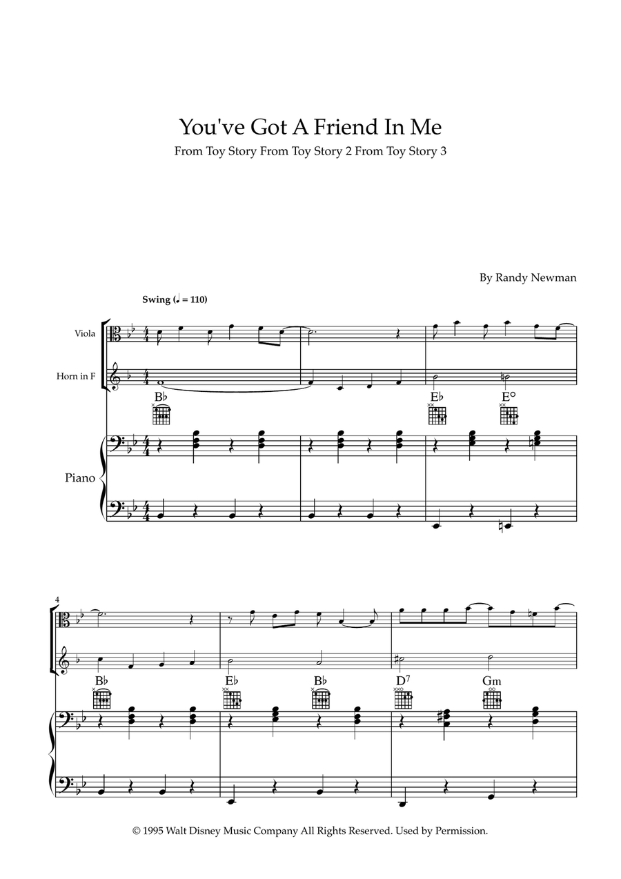 You've Got A Friend In Me Horn scores gallery preview page 1