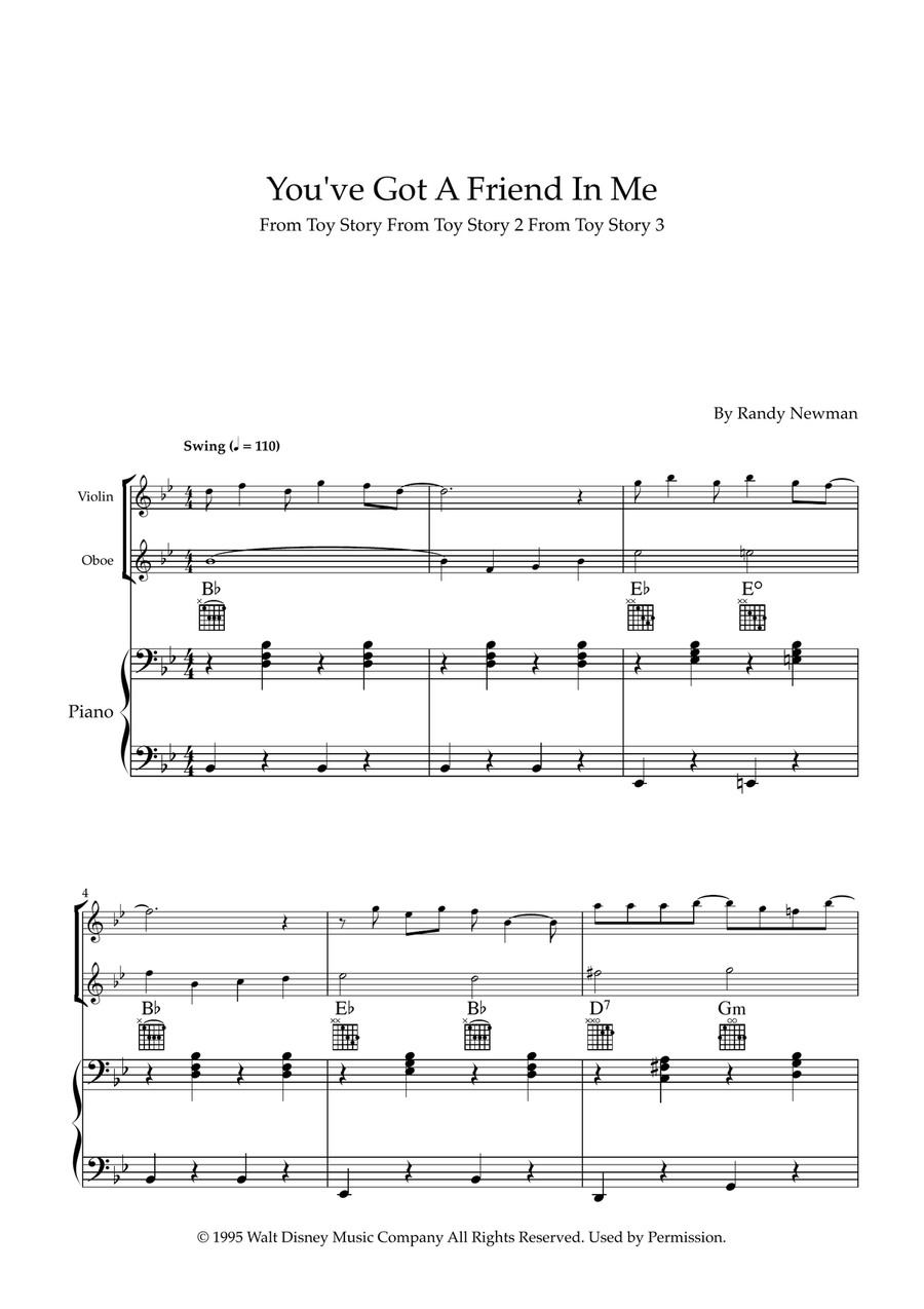 You've Got A Friend In Me Oboe scores gallery preview page 1