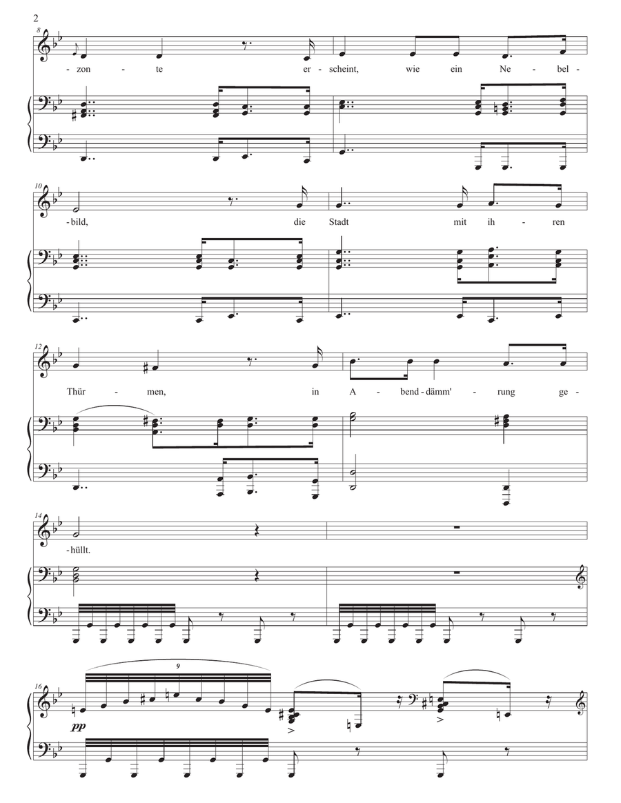SCHUBERT: Die Stadt, D. 957 no. 11 (transposed to G minor) Piano, Vocal scores gallery preview page 3
