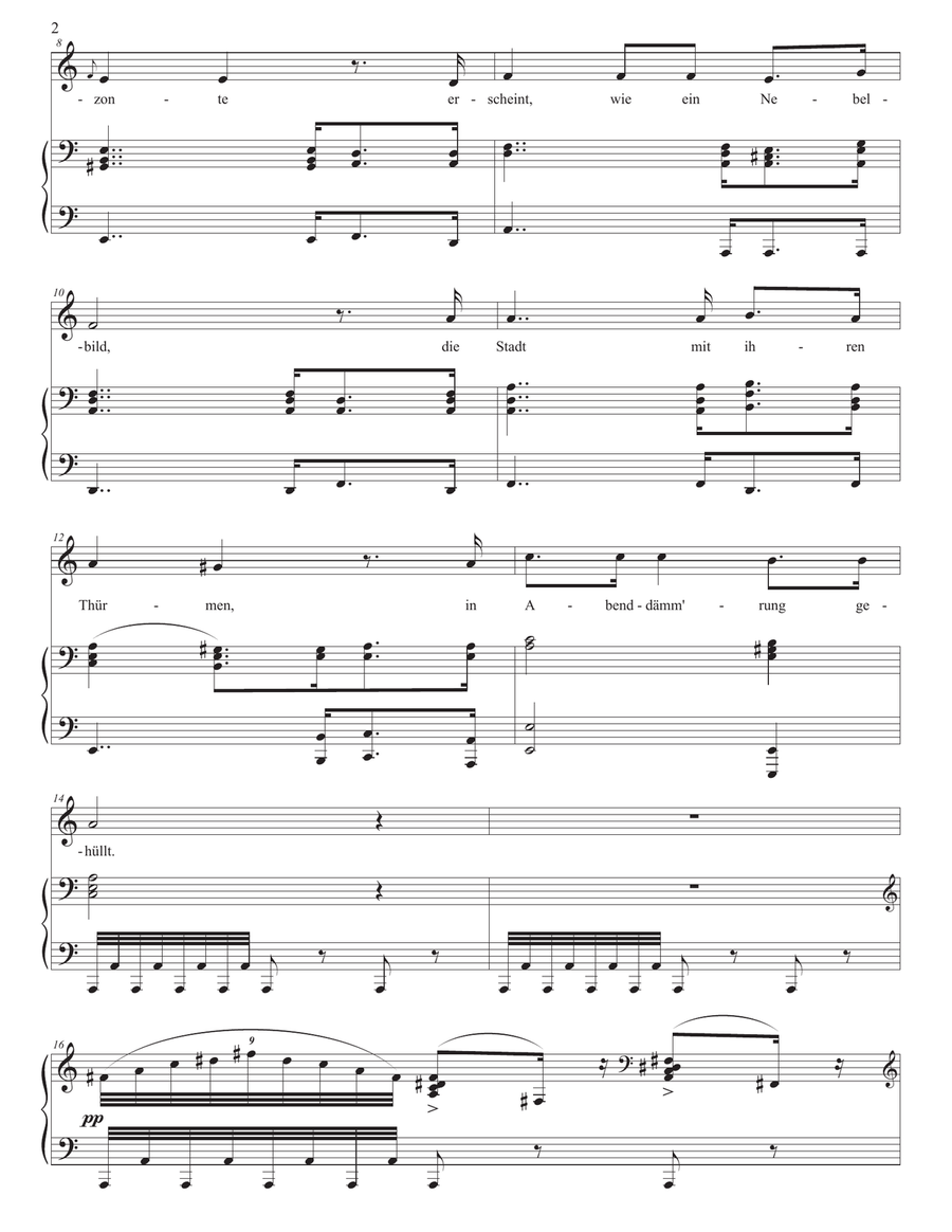 SCHUBERT: Die Stadt, D. 957 no. 11 (transposed to A minor) Piano, Vocal scores gallery preview page 3