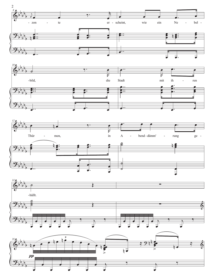 SCHUBERT: Die Stadt, D. 957 no. 11 (transposed to B-flat minor) Piano, Vocal scores gallery preview page 3
