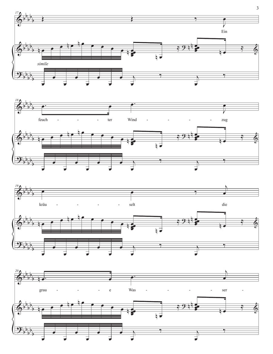 SCHUBERT: Die Stadt, D. 957 no. 11 (transposed to B-flat minor) Piano, Vocal scores gallery preview page 4
