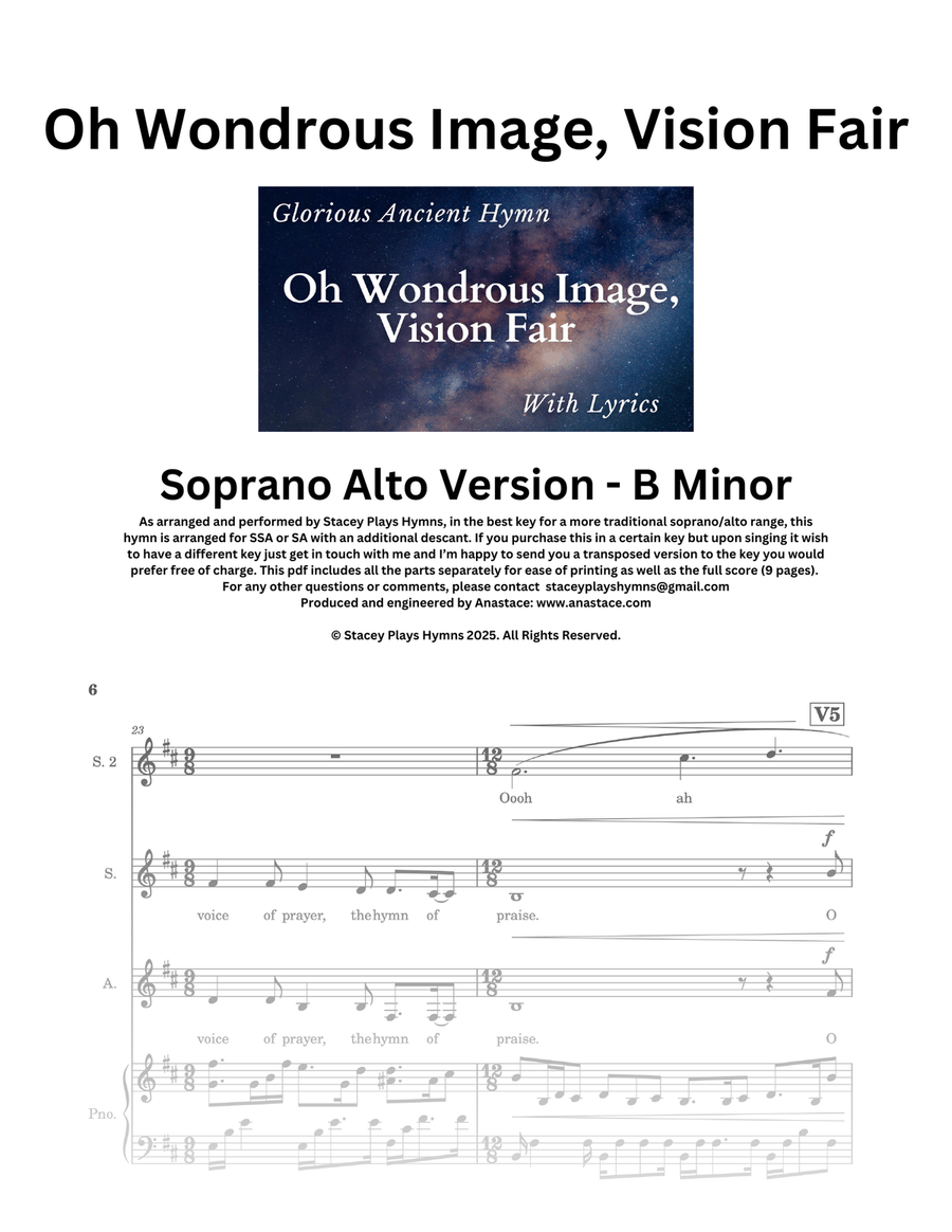 Oh Wondrous Image, Vision Fair - SA [B Minor] SA scores gallery preview page 1