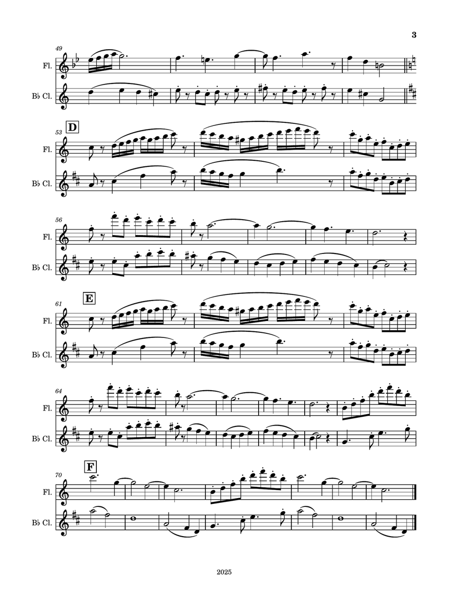 Flute and Clarinet Duet No. 11325 Woodwind Duet scores gallery preview page 3