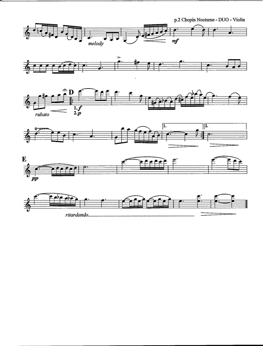 Nocturne Op. 9 No.2 Nocturne Op. 9 No.2 String Duet scores gallery preview page 3