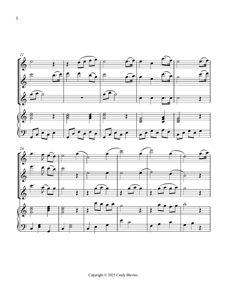Rock of Ages, for Three Flutes and Piano Small Ensemble scores gallery preview page 4