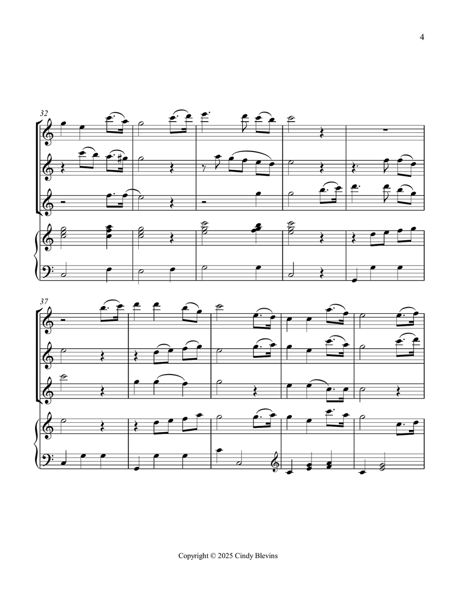 Rock of Ages, for Three Flutes and Piano Small Ensemble scores gallery preview page 5