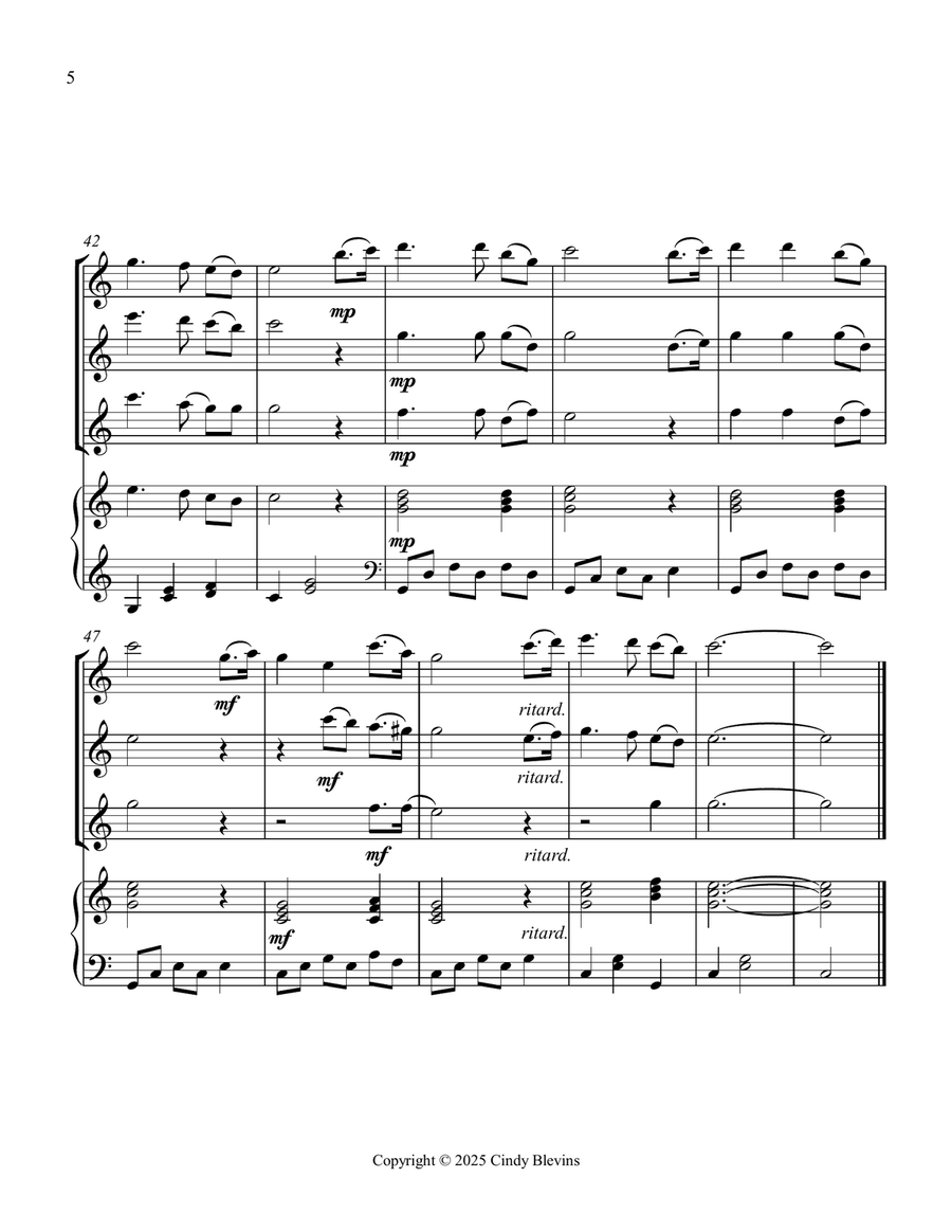 Rock of Ages, for Three Flutes and Piano Small Ensemble scores gallery preview page 6