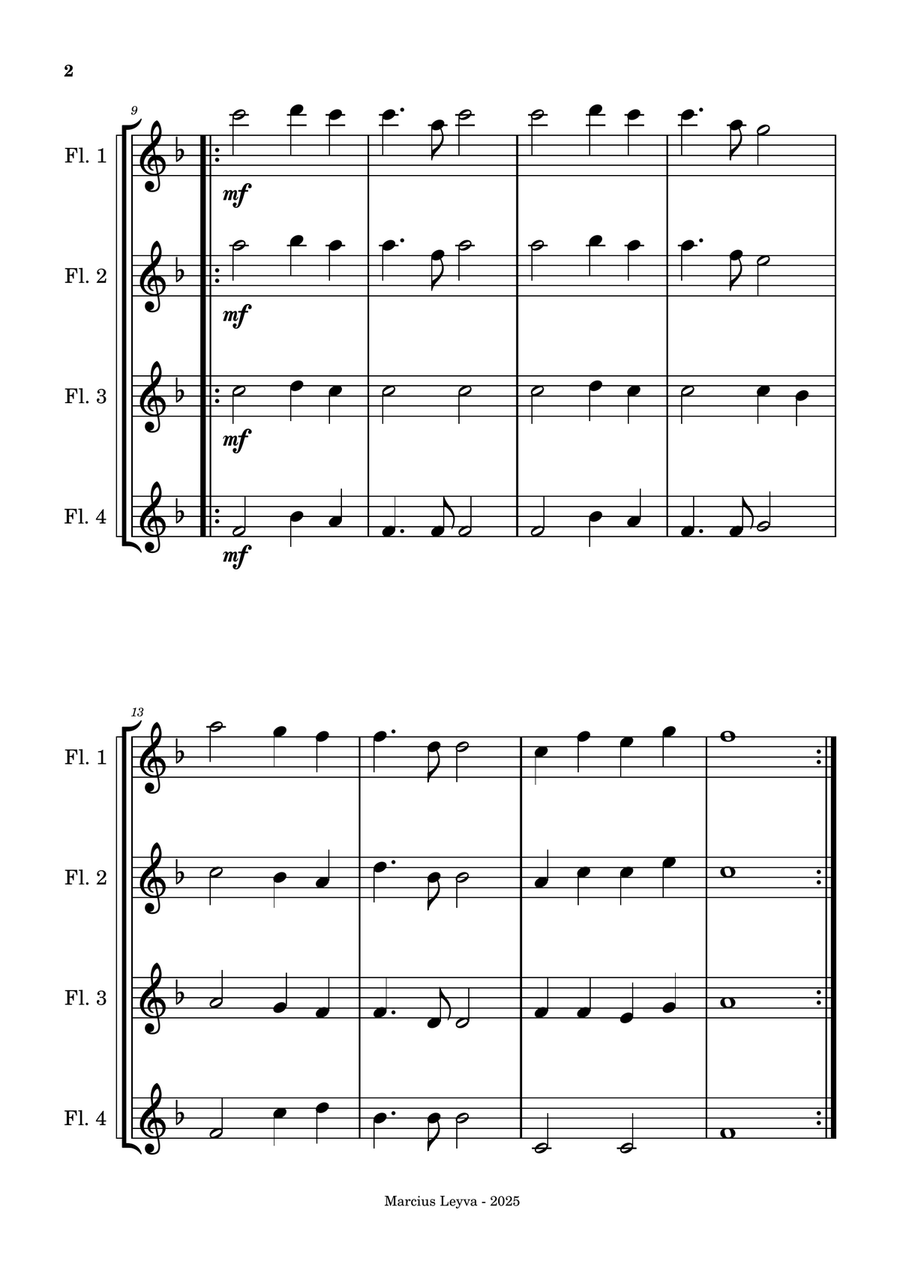 Nearer, My God, to Thee Nearer, My God, to Thee Flute Quartet scores gallery preview page 2